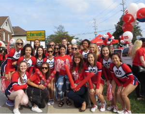 Wine and Grape Parade St.Catharines with Cheerleader