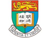 Wappen der University of Hong Kong mit Löwe, offenem Buch und Motto „Sapientia et Virtus".