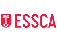 Logo der ESSCA School of Management – Roter Schriftzug „ESSCA" mit stilisiertem Schlüssel-Emblem links.