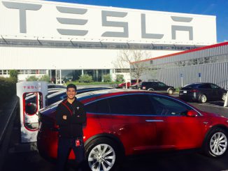 Kyler Kolb, student at Munich Business School, at Tesla