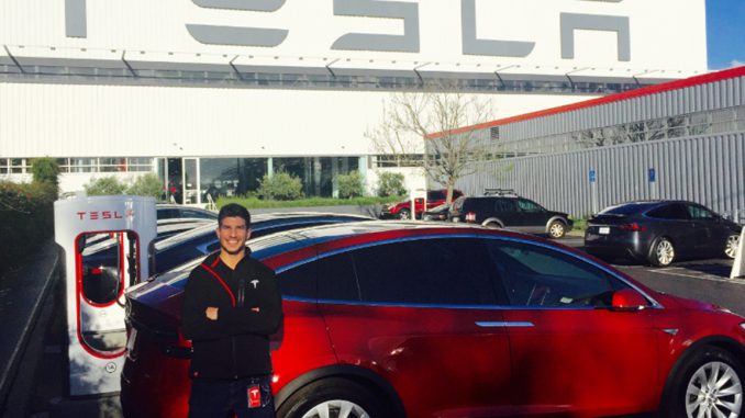 Kyler Kolb, student at Munich Business School, at Tesla