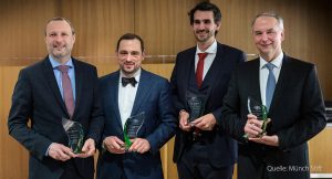 Die Preisträger des Eugen Münch-Preises 2029 Patrick Jahn, Matthias Gräser, Franz Pfister und Steffen Fleßa.