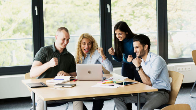 Groups of Students Studying Together