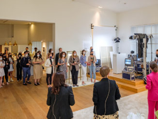 Students and alumni of Munich Business School at the Cartier TANK exhibition in Munich.