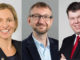 Portraits of Prof. Dr. Patricia Kraft, Prof. Dr. Florian Bartholomae and Prof. Dr. Arnd Albrecht, recipients of the Teaching, Research and Exploer Award 2021 of Munich Business School