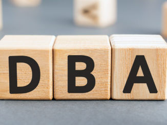 DBA - acronym from wooden blocks with letters