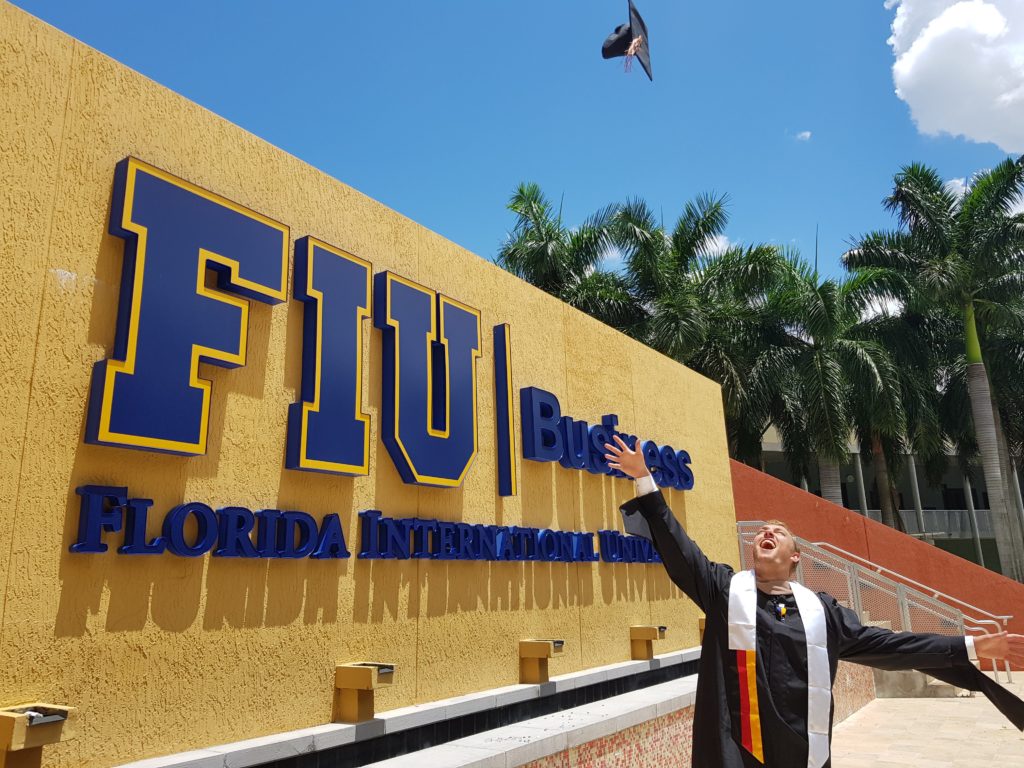 Lucas Kröger graduating from Florida International University
