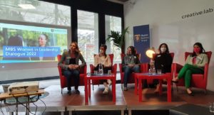 The panelists of the Women in Leadership Dialogue 2022 on stage at Munich Business School