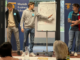 The winning team presents its ideas to the jury of the consultancy game simulation at Munich Business School