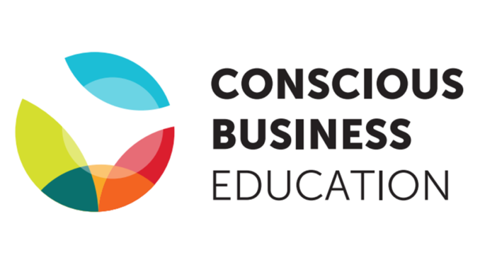 Logo of the Conscious Business Education research project, in which Munich Business School is a partner