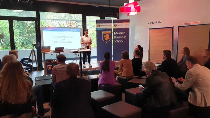 Munich Business School: MBS Teaching Day 2023 Vice Dean for Learning and Teaching Prof. Dr. Alexandra Hauser opening of the MBS Teaching Day 2023 at Munich Business School.