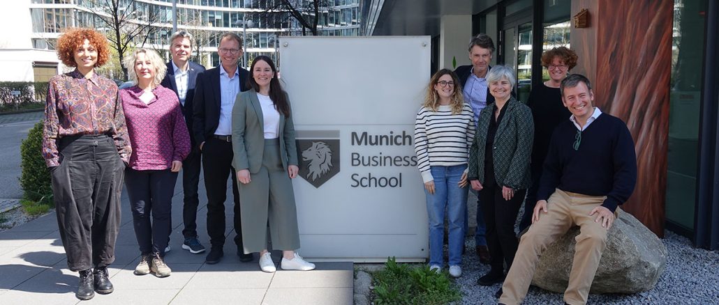 Group photo of the LTT meeting participants of the Conscious Business Education project in front of Munich Business School