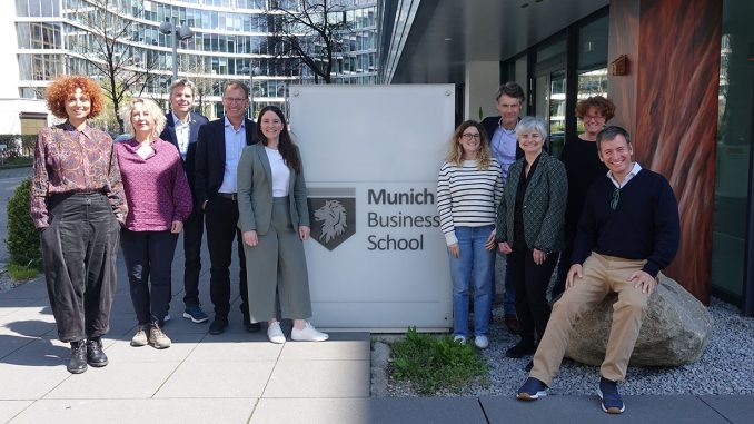 Group photo of the LTT meeting participants of the Conscious Business Education project in front of Munich Business School