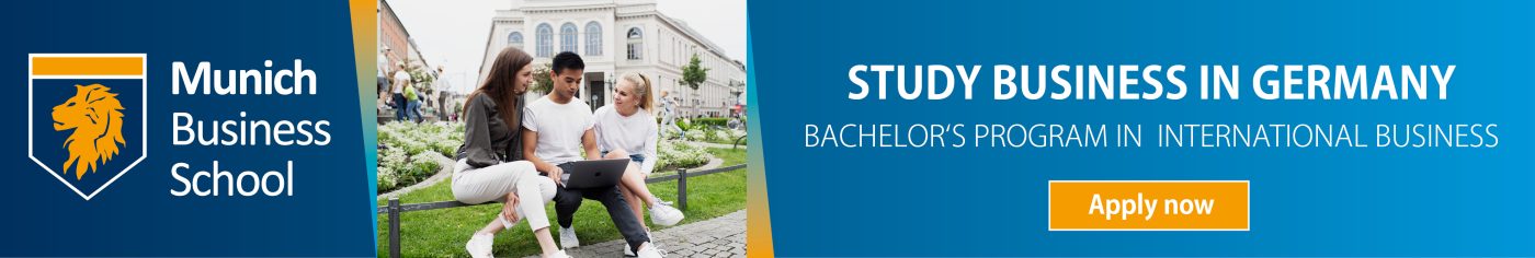 "Study Business in Germany" Banner, Bachelor's program at Munich Business School